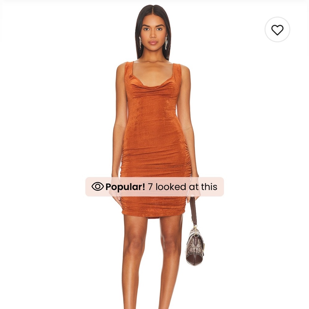 Cowl neck rust color dress